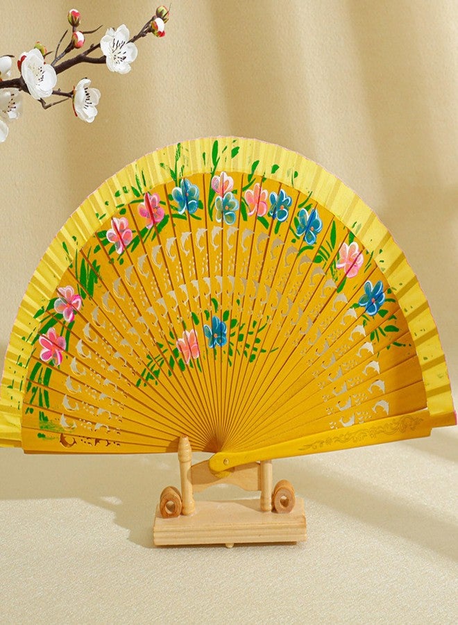 EINCORN Spanish Folding Fan for Women Double-Side Flower Painting Wood Hand Fan for Dance Festival Decoration - Image 5